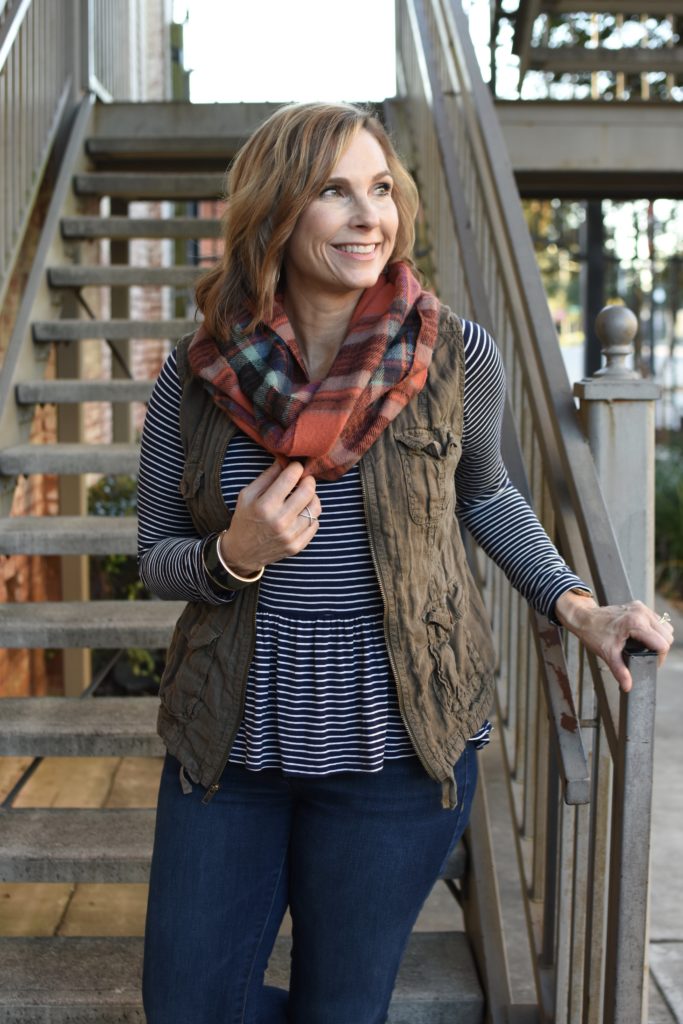 Stripes + Plaid #fallstyle #layers