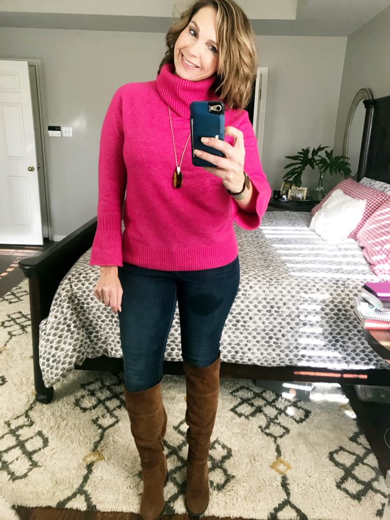 Pink Sweater #loft #winterstyle