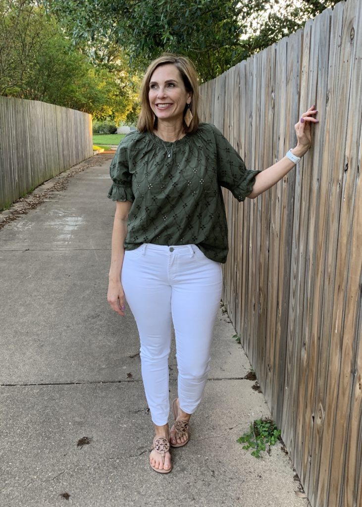 Olive + White Denim #springstyle #loveloft #fashion #spring