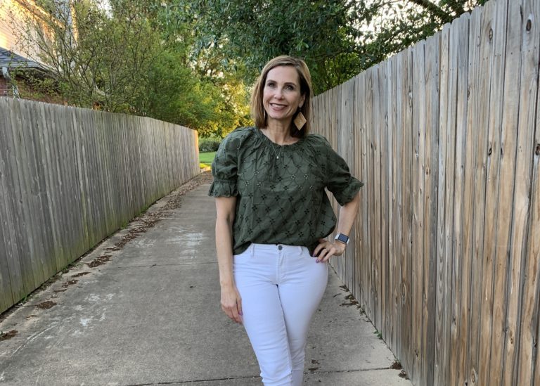 Olive Eyelet Top #springstyle