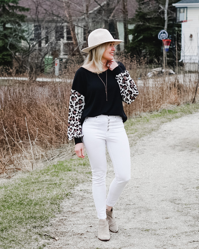 Animal print &  White Denim 