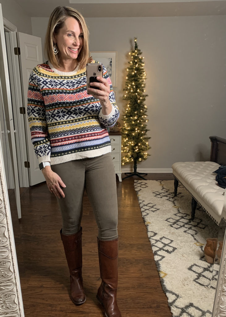 Fair Isle Sweater #oldnavy #tryon