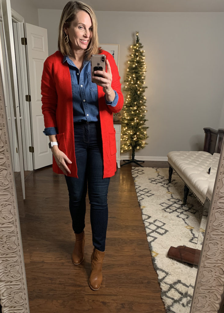 Red & Chambray #oldnavy #tryon