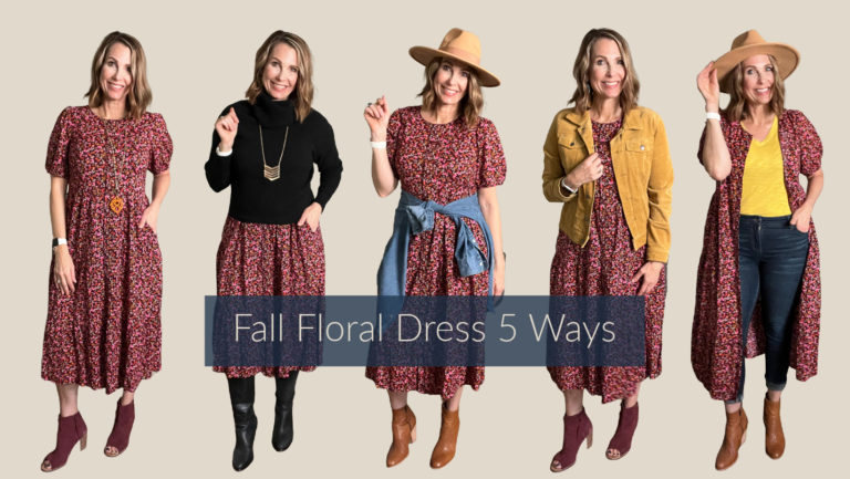 Fall Floral Dress 5 Ways #fallfashion